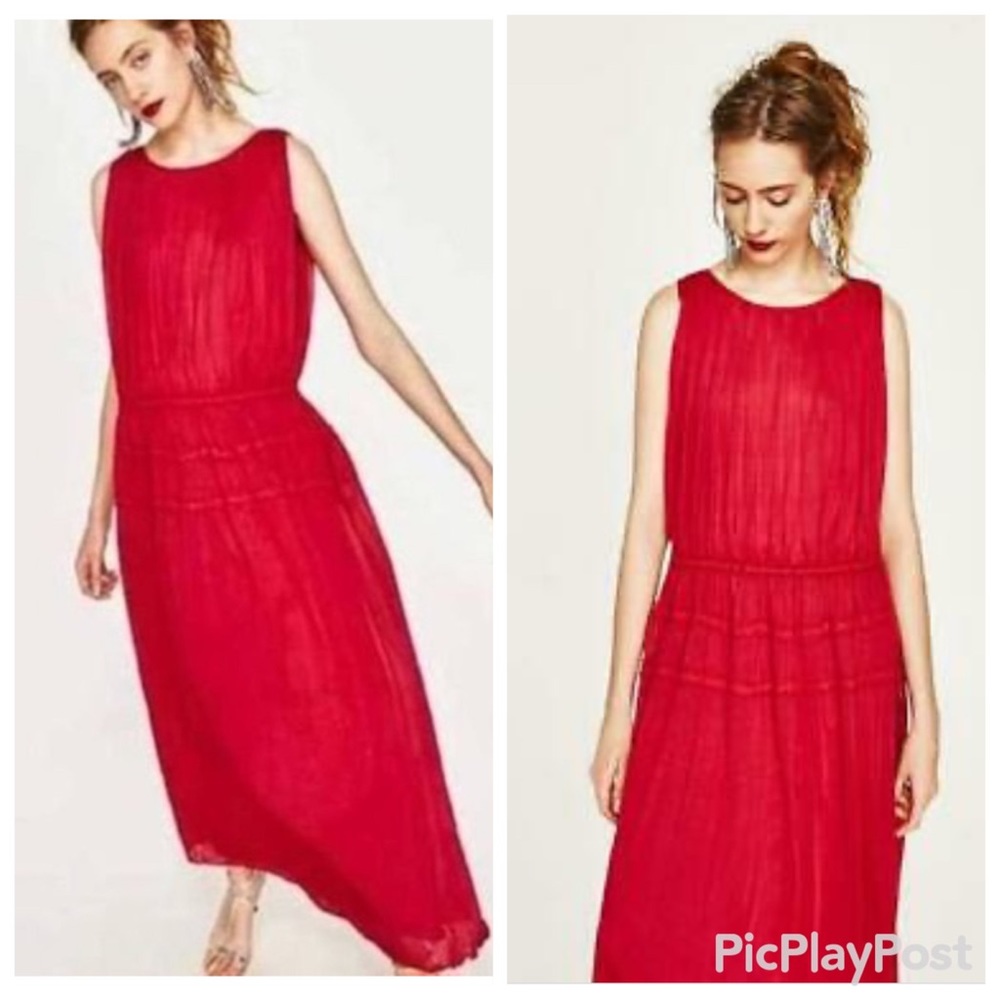 NWT Zara Knit Red Maxi Dress
